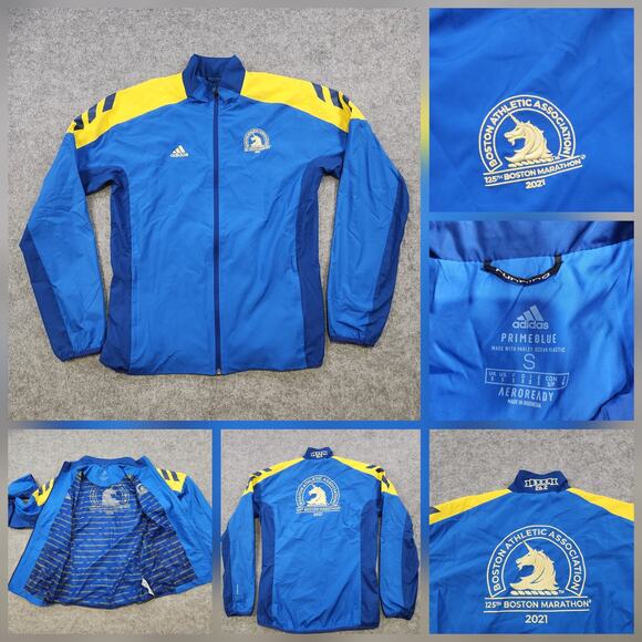 Adidas Jacket Mens Small Boston Marathon 2021 125th Anniversary BAA 26.2 Running - Picture 1 of 16
